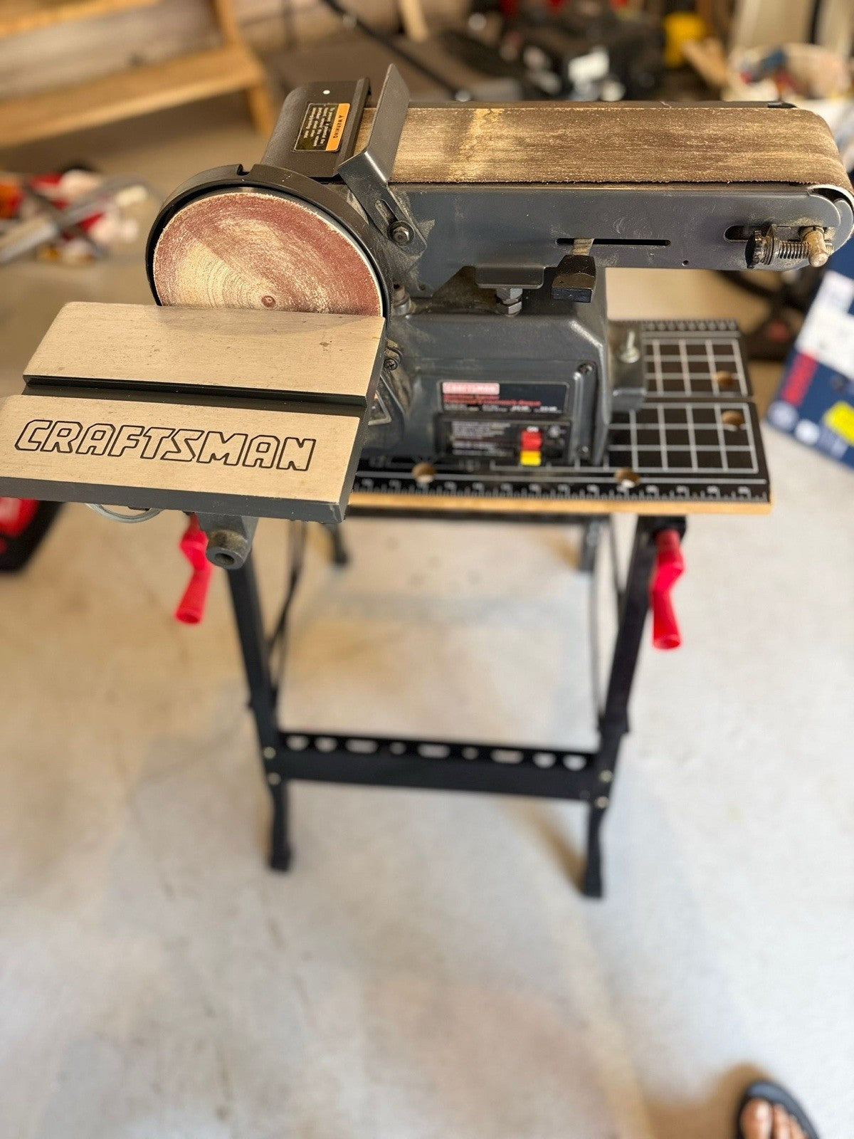 CRAFTSMAN BELT & DISC SANDER + JOBMATE WORK STAND