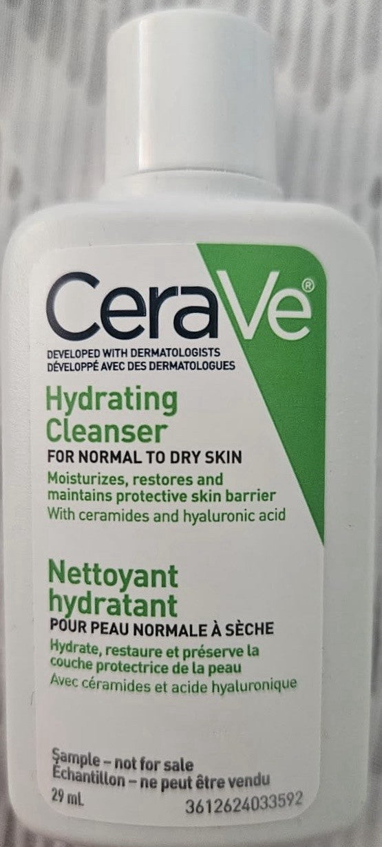 CeraVe Hydrating Cleanser 29ml Travel Size 3 Pack Normal to Dry Skin