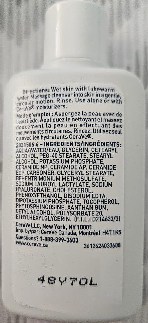 CeraVe Hydrating Cleanser 29ml Travel Size 3 Pack Normal to Dry Skin