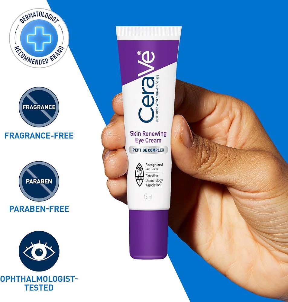 Cerave Anti-Aging Eye Cream for Wrinkles with Caffeine and Hyaluronic Acid, Frag - Lumi and Leo