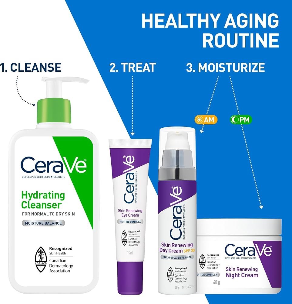Cerave Anti-Aging Eye Cream for Wrinkles with Caffeine and Hyaluronic Acid, Frag - Lumi and Leo