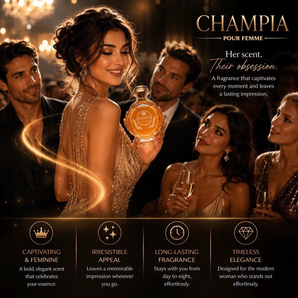 Champia Pour Femme Eau De Parfum for Women 105ml Long Lasting Perfume