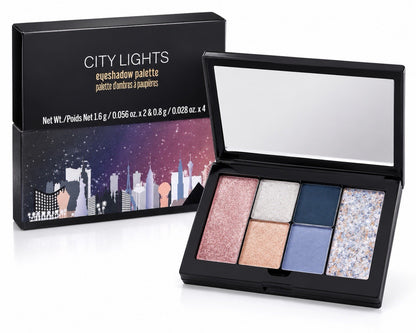 City Lights Eyeshadow Palette 6 Color Shimmer Matte Makeup with Mirror - Lumi and Leo
