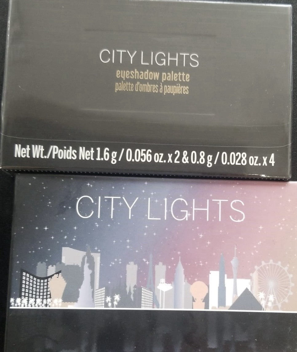 City Lights Eyeshadow Palette 6 Color Shimmer Matte Makeup with Mirror