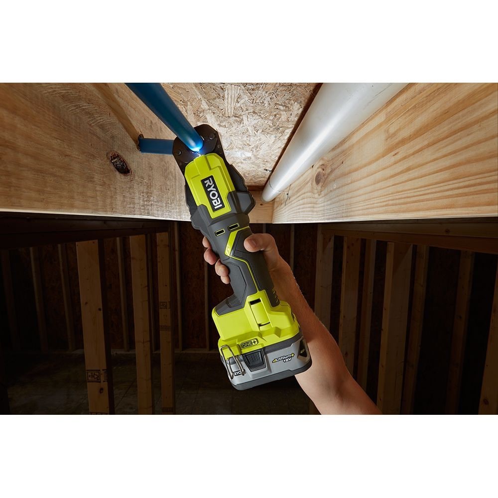 Crimp Ring Press Tool RYOBI 18-Volt ONE+ PEX Pouch Belt Clip Guage Tool-Only