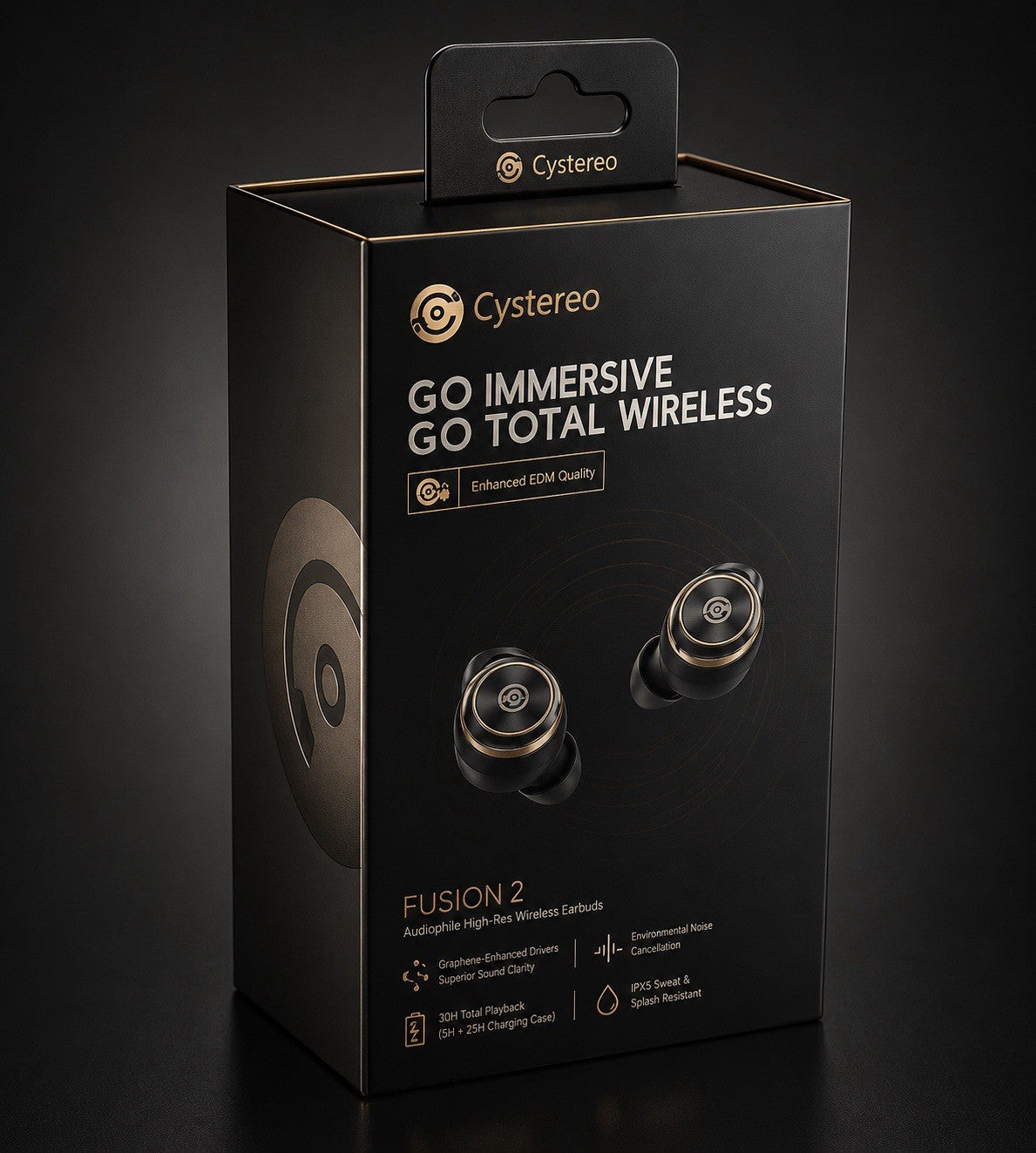 Cystereo - Fusion2 True Wireless Earbuds (Black) - Lumi and Leo