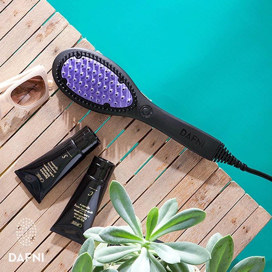 DAFNI Hair Straightening Brush Ceramic DH1.0A - Black/Purple Tested Works Great! - Lumi and Leo