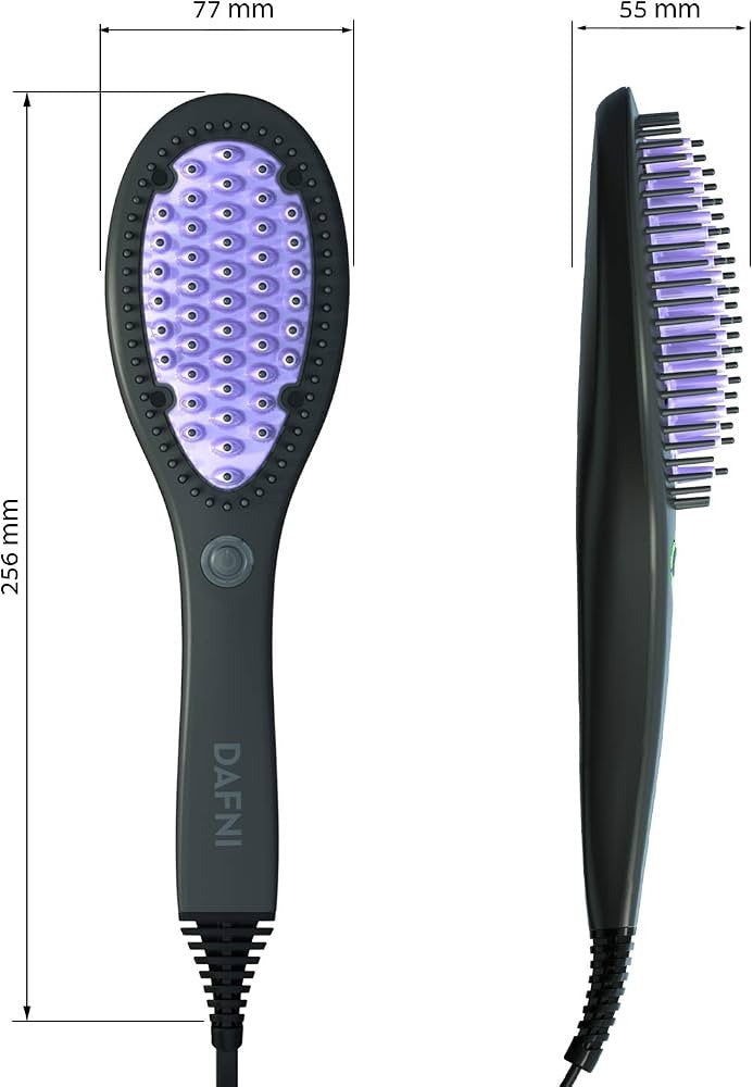 DAFNI Hair Straightening Brush Ceramic DH1.0A - Black/Purple Tested Works Great!