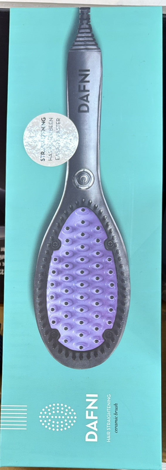 DAFNI Hair Straightening Brush Ceramic DH1.0A - Black/Purple Tested Works Great! - Lumi and Leo