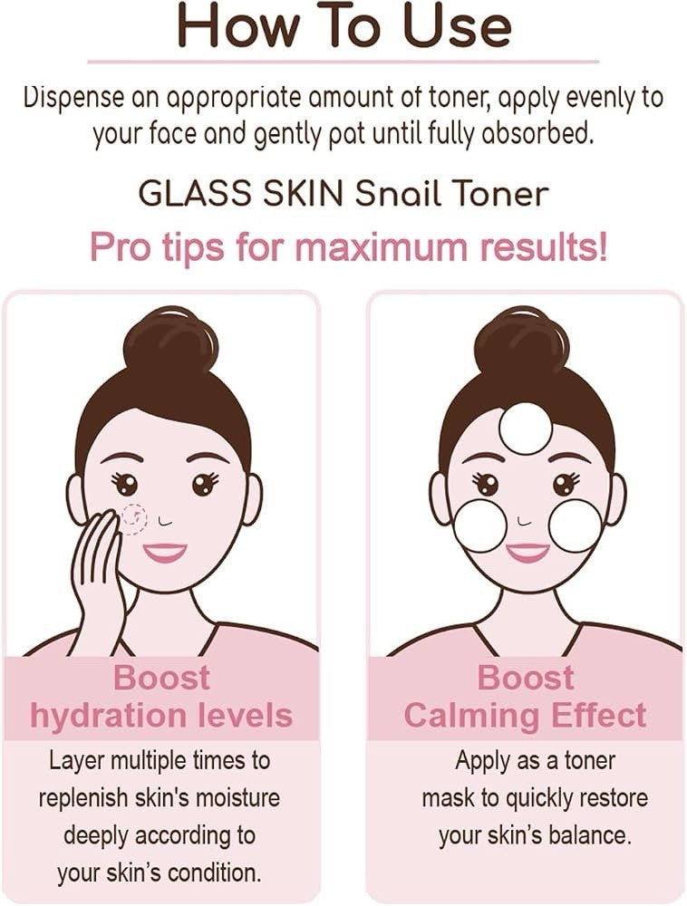 DEARBOO KOREAN BEAUTY Glass Skin Snail Toner With Hyaluronic Acid & Ceramide! - Lumi and Leo