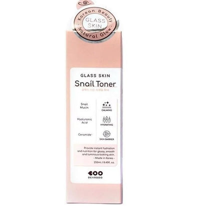 DEARBOO KOREAN BEAUTY Glass Skin Snail Toner With Hyaluronic Acid & Ceramide! - Lumi and Leo
