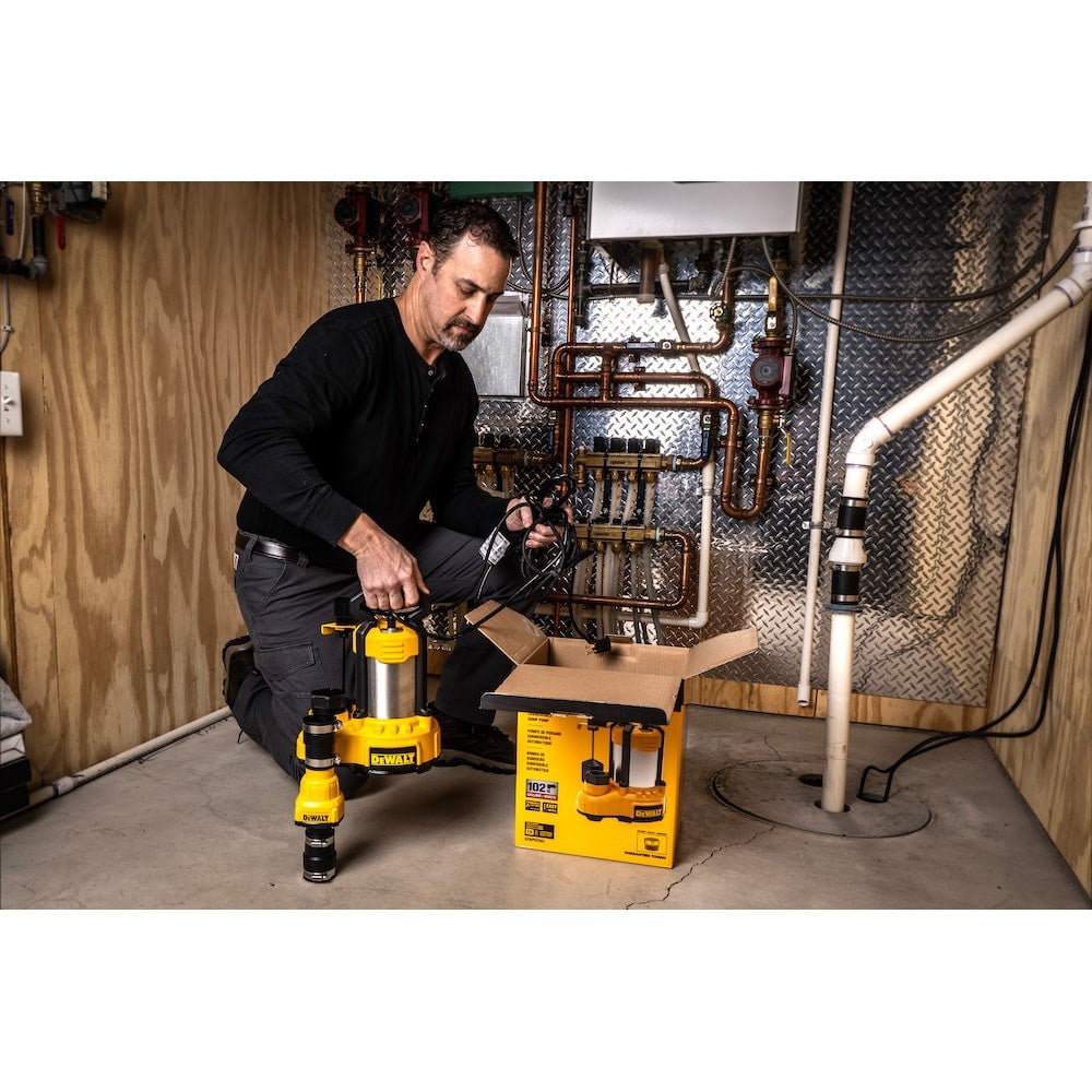 DEWALT® 1/2 HP Stainless Steel and Cast Iron, Efficient, Fully Submersible Sump