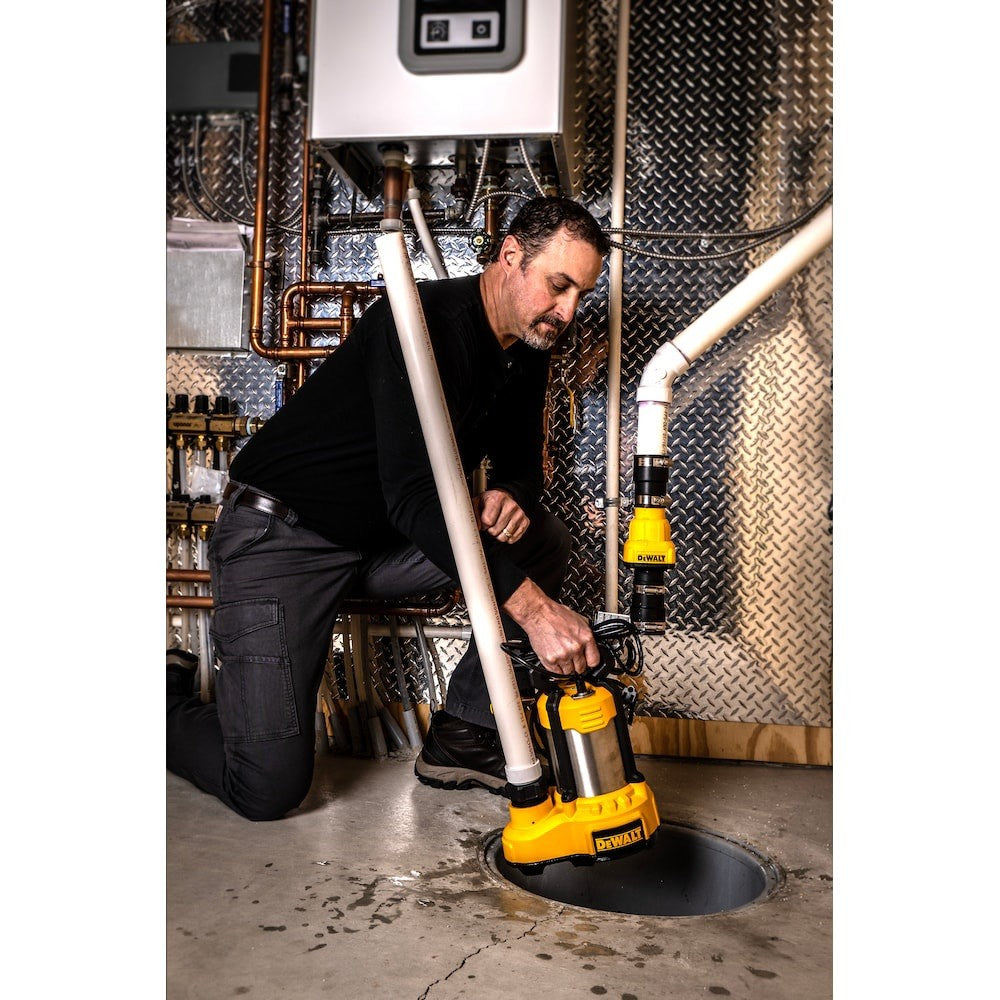 DEWALT® 1/2 HP Stainless Steel and Cast Iron, Efficient, Fully Submersible Sump