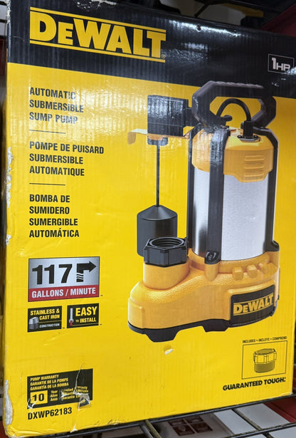 DEWALT® 1/2 HP Stainless Steel and Cast Iron, Efficient, Fully Submersible Sump - Lumi and Leo