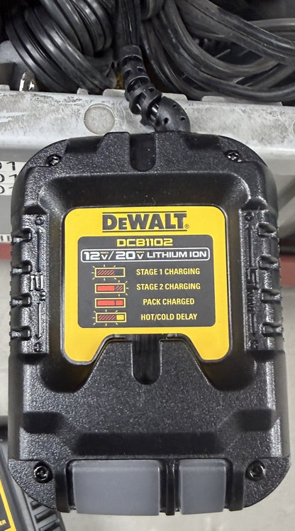 DEWALT DCB1102 12V/20V MAX 2 Amp Battery Charger Compact Multi-Voltage - Lumi and Leo