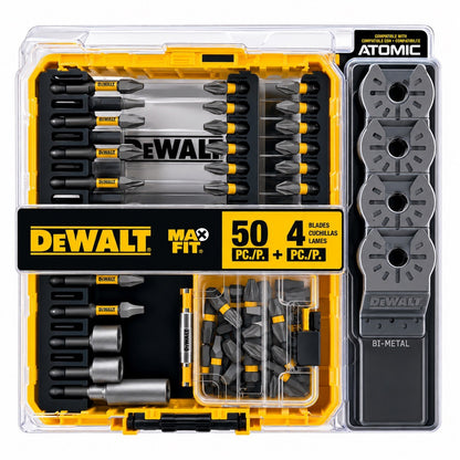 DEWALT MAX FIT 50Pc Screwdriver Bit Set + 4 Oscillating Blades New - Lumi and Leo