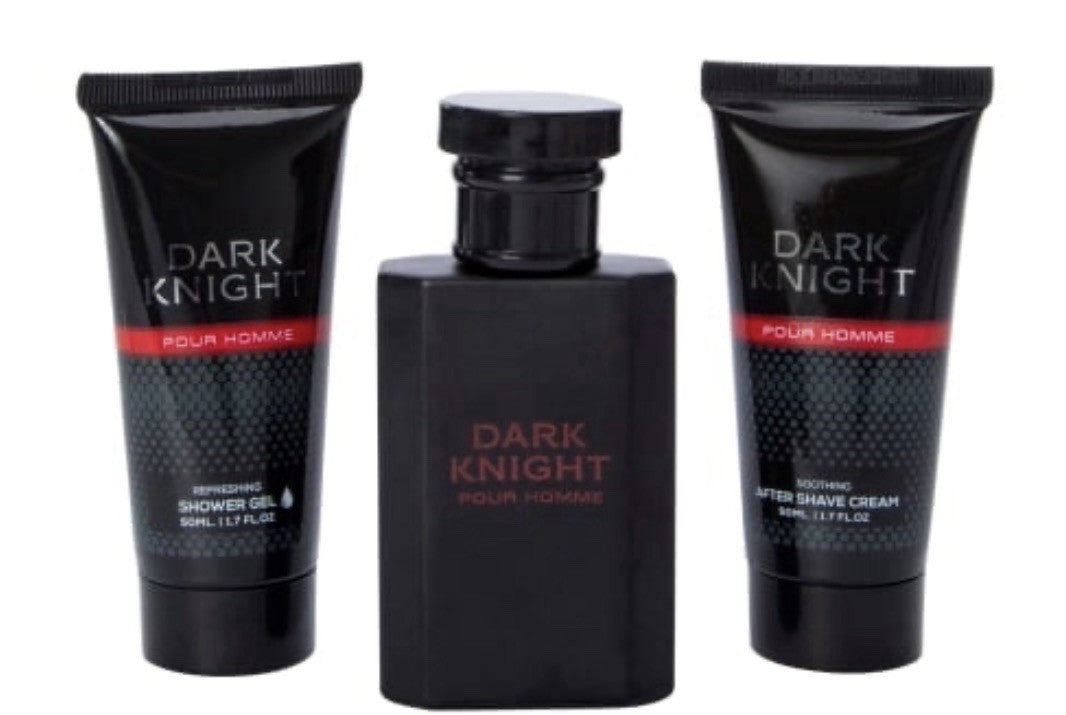Dark Knight Pour Homme Men's 3 Piece Gift Set Cologne After Shave Shower Gel - Lumi and Leo