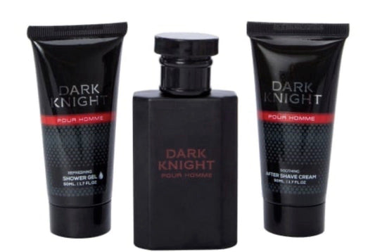 Dark Knight Pour Homme Men's 3 Piece Gift Set Cologne After Shave Shower Gel - Lumi and Leo