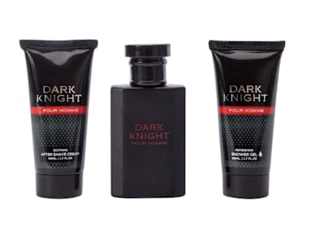 Dark Knight Pour Homme Men's 3 Piece Gift Set Cologne After Shave Shower Gel