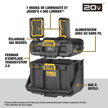 DeWalt DWST08060 TOUGHSYSTEM 2.0 Adjustable Work Light With Storage - Lumi and Leo