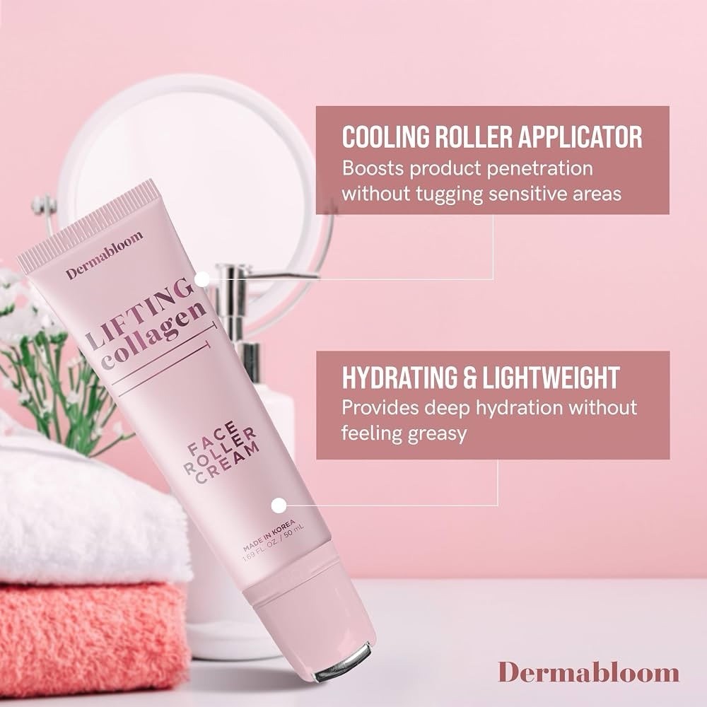 Dermabloom Lifting Collagen Face Roller Cream 50ml Cooling Applicator - Lumi and Leo