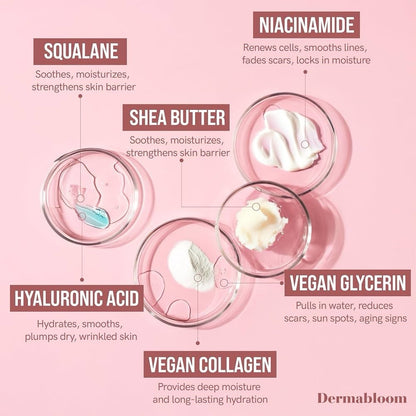Dermabloom Lifting Collagen Face Roller Cream 50ml Cooling Applicator - Lumi and Leo
