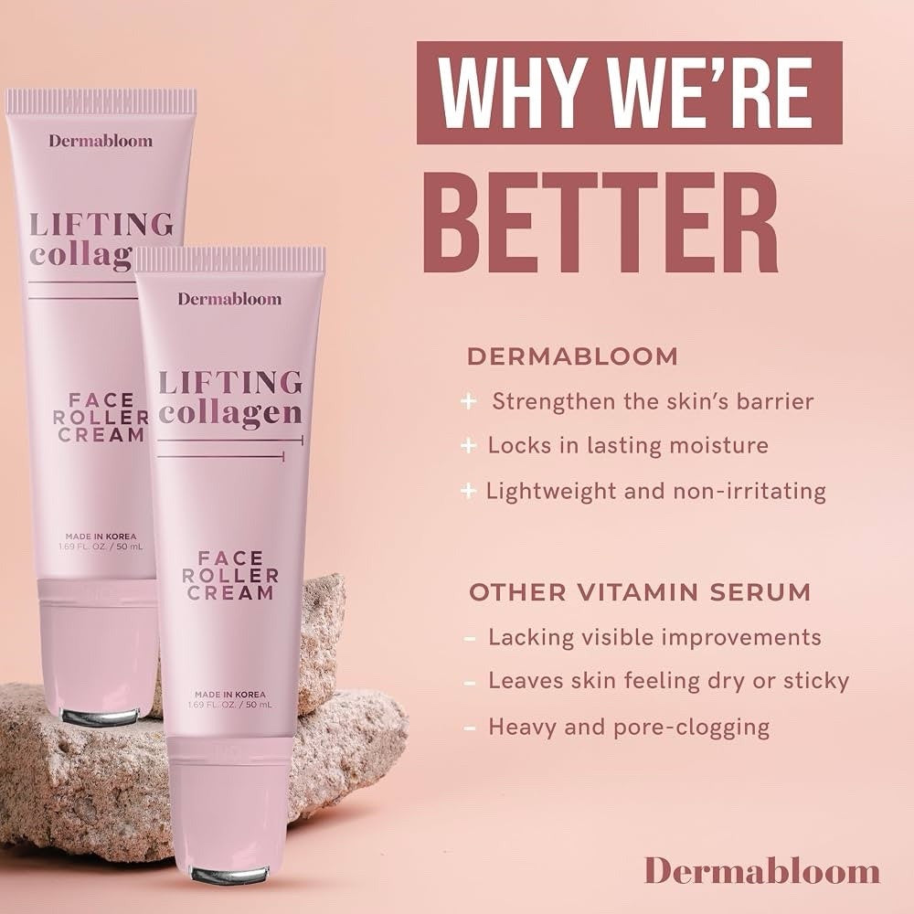 Dermabloom Lifting Collagen Face Roller Cream 50ml Cooling Applicator