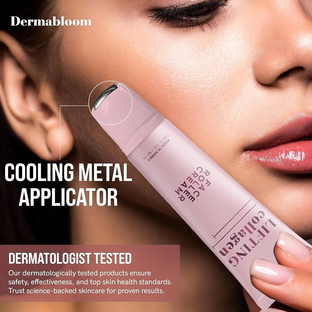 Dermabloom Lifting Collagen Face Roller Cream 50ml Cooling Applicator - Lumi and Leo