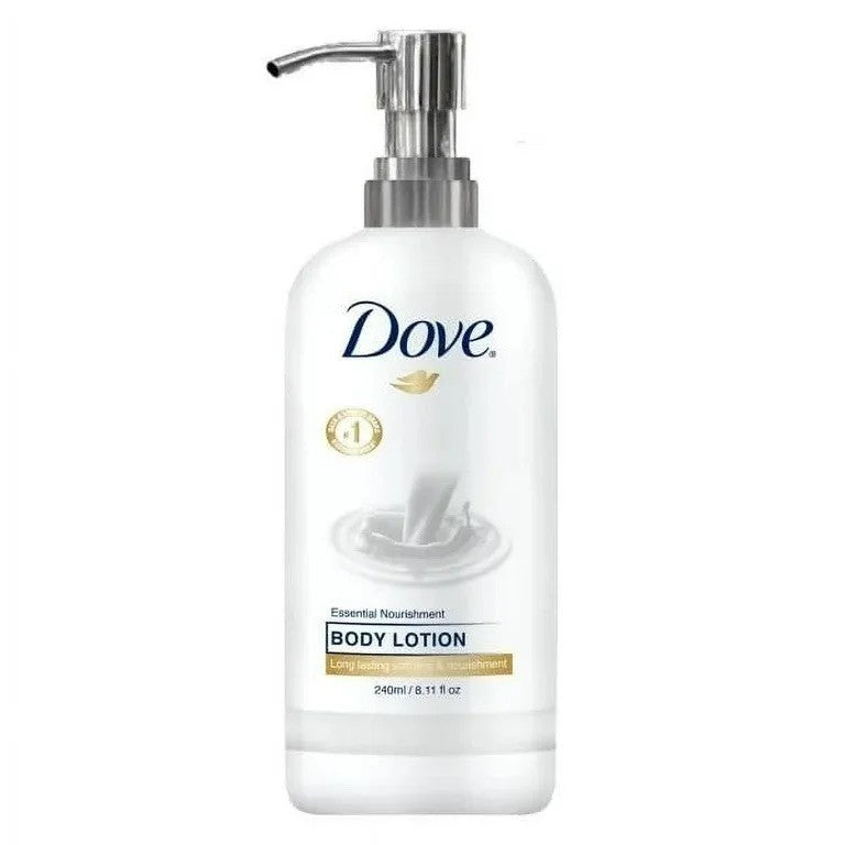 Dove Body Care Lotion Pump Essential Nourishment for Dry Skin, 8oz 240ml 3 pack
