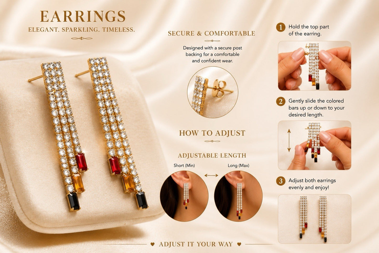 Elegant Statement Necklace & Earrings Set - Lumi and Leo