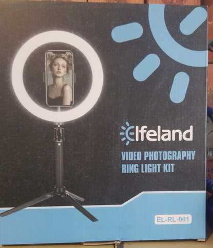 Elfeland 10W LED Ring Light Kit USB Phone Holder Tripod for TikTok YouTube - Lumi and Leo