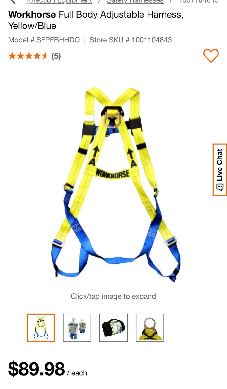 FULL BODY SAFETY HARNESS – HEAVY DUTY