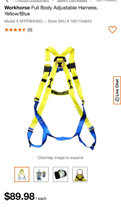 FULL BODY SAFETY HARNESS – HEAVY DUTY - Lumi and Leo