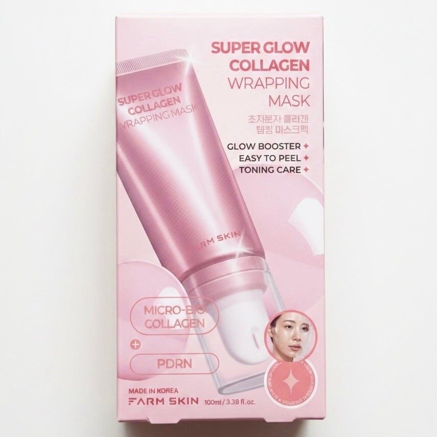 Farm Skin Super Glow Collagen Wrapping Mask 100ml PDRN Peel Off Made Korea