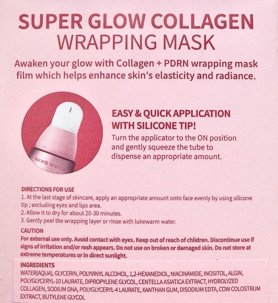 Farm Skin Super Glow Collagen Wrapping Mask 100ml PDRN Peel Off Made Korea