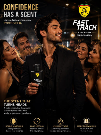 Fast Track Pour Homme Eau de Parfum 100ml Men's Cologne Long Lasting Fragrance - Lumi and Leo