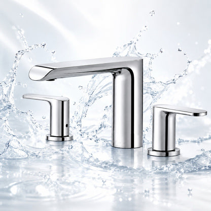 Frederick York Brazeau FRYBR80CP 8in Widespread Bathroom Faucet Chrome 2 Handle - Lumi and Leo