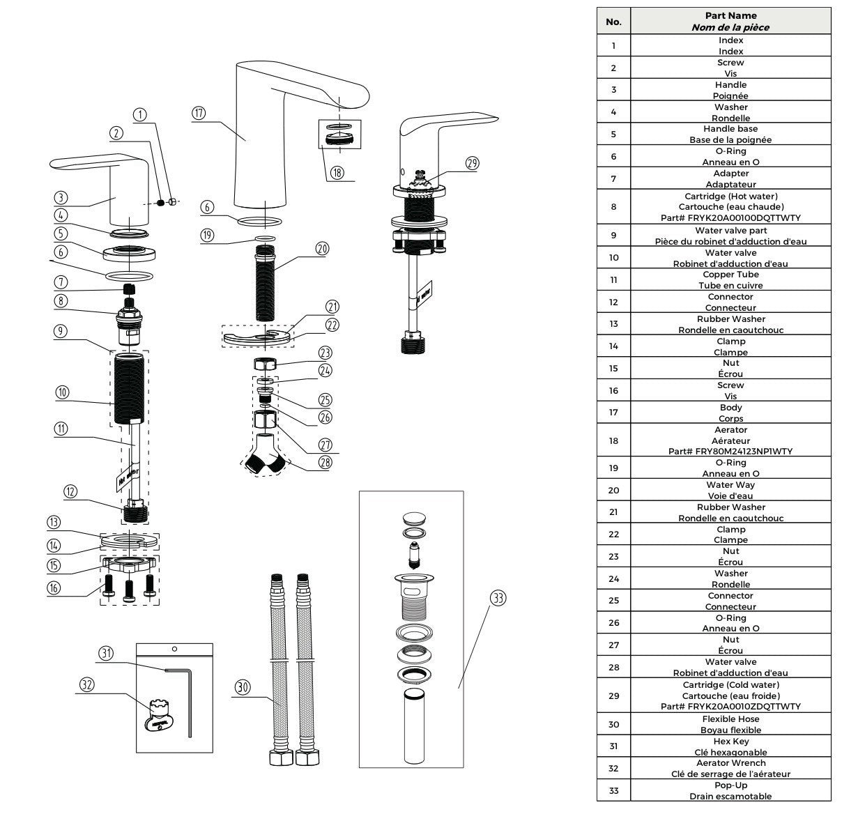 Frederick York Brazeau FRYBR80CP 8in Widespread Bathroom Faucet Chrome 2 Handle - Lumi and Leo