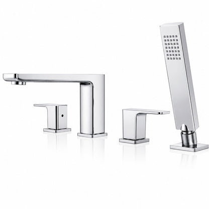 Frederick York Bronte FRYBRO4TCP Roman Tub Faucet Hand Shower Chrome 2 Handle - Lumi and Leo