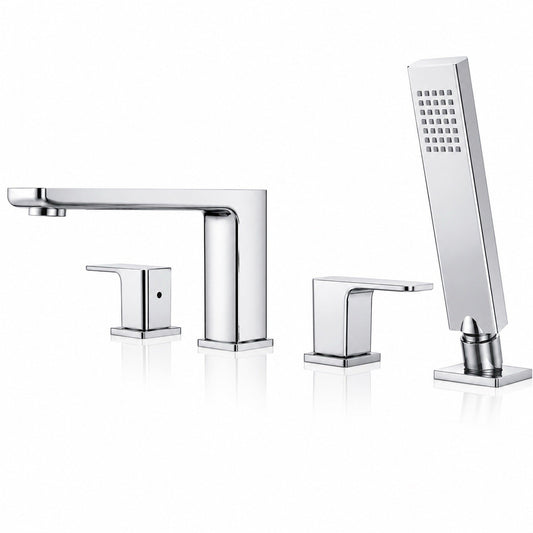 Frederick York Bronte FRYBRO4TCP Roman Tub Faucet Hand Shower Chrome 2 Handle - Lumi and Leo