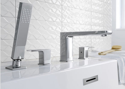 Frederick York Bronte FRYBRO4TCP Roman Tub Faucet Hand Shower Chrome 2 Handle - Lumi and Leo