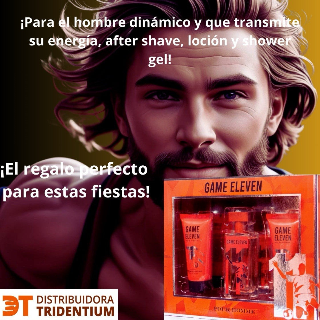 Game Eleven Pour Homme Gift Set 3 Piece Fragrance Cologne After Shave Shower Gel - Lumi and Leo