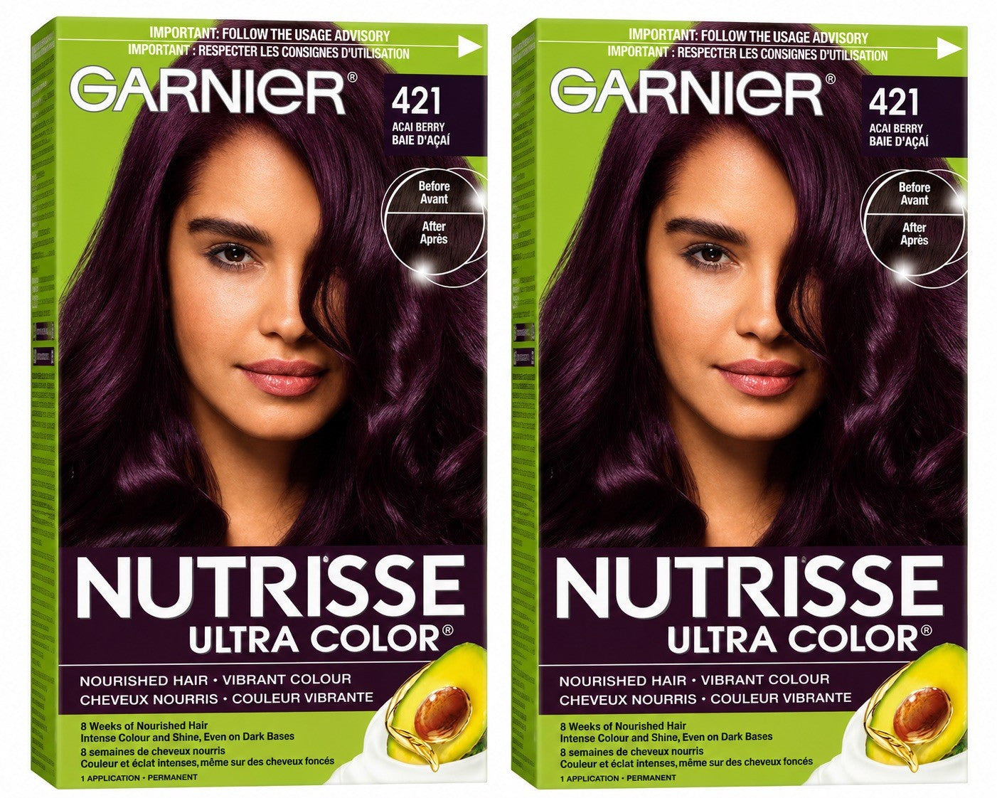 Garnier Nutrisse Ultra Color 421- Ovillo de lana, color rojo pack of 2