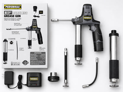 Heavy Duty 8V Cordless Grease Gun Kit - Lumi and Leo