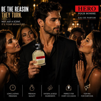 Hero Pour Homme Eau de Parfum 100ml Long Lasting Men’s Fragrance Spray - Lumi and Leo