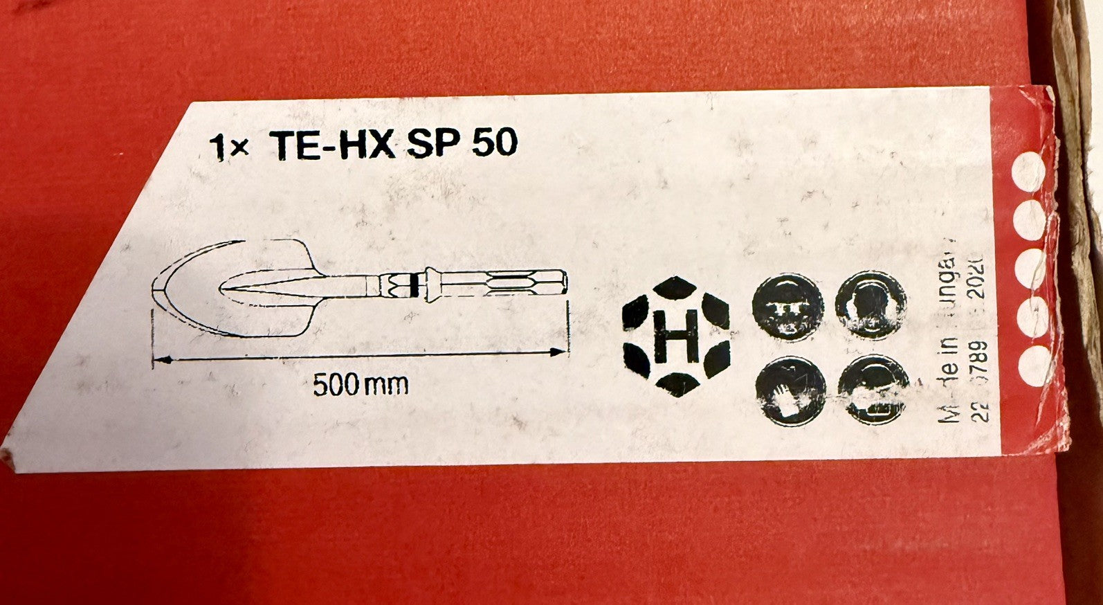 Hilti TE-HX SP 50 500mm SDS Plus Spade Clay Digging Chisel Bit New