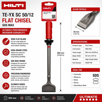Hilti TE-YX SC 50/12 SDS Max 50mm x 500mm Floor Scraper Chisel Genuine New - Lumi and Leo