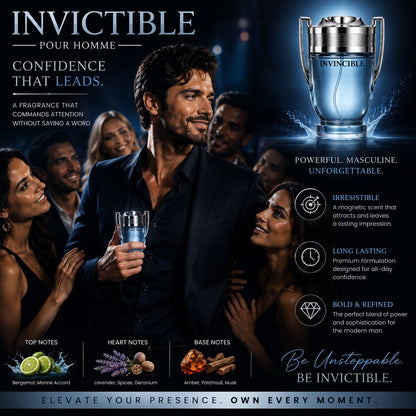 Invincible Pour Homme Eau de Parfum 120ml Men's Long Lasting Cologne Spray - Lumi and Leo
