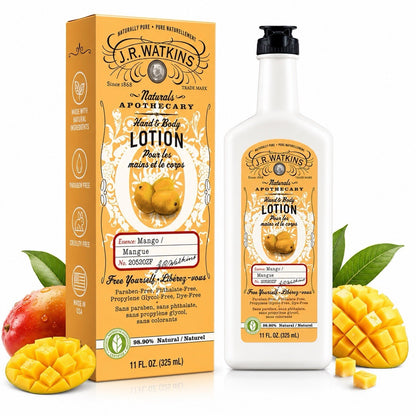 J.R. Watkins Mango Hand & Body Lotion 11 fl oz 2 Pack Natural Moisturizing - Lumi and Leo