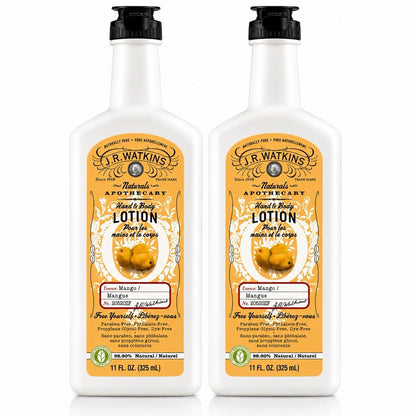 J.R. Watkins Mango Hand & Body Lotion 11 fl oz 2 Pack Natural Moisturizing - Lumi and Leo
